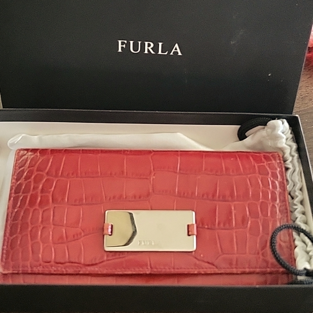 NWT Furla Cherry Red Dana ll wallet.